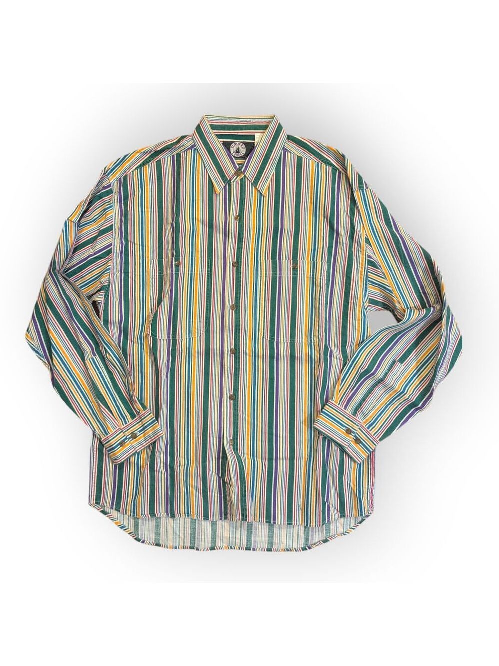 Timber Trail Western Shirt Medium Striped Vintage Cowboy